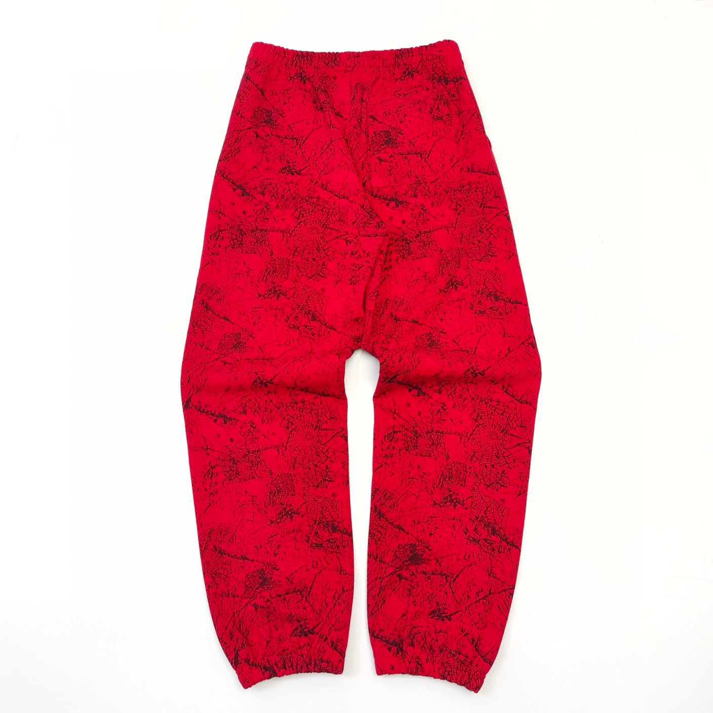 1:1 Best Quality Sp5der Spider webs Full Print Pants Red