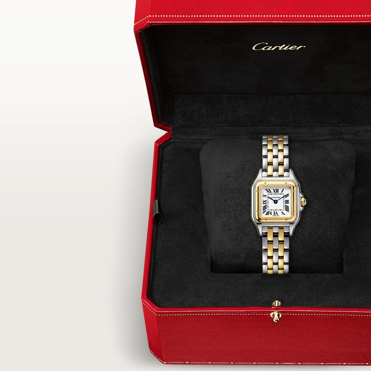 PANTHÈRE DE CARTIER WATCH Small model, quartz movement, yellow gold, steel【1:1 Replica】