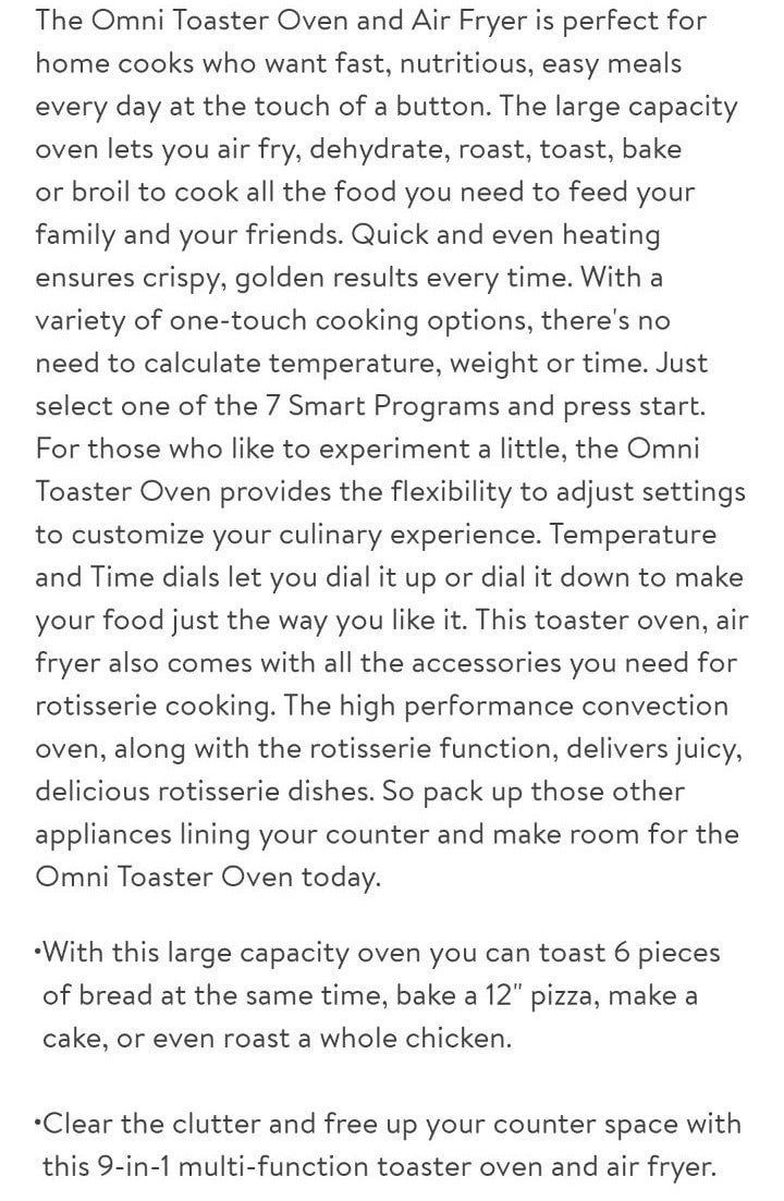 Instant Pot OMNI 9-in-1 Toaster Air Fry New 5XTXF