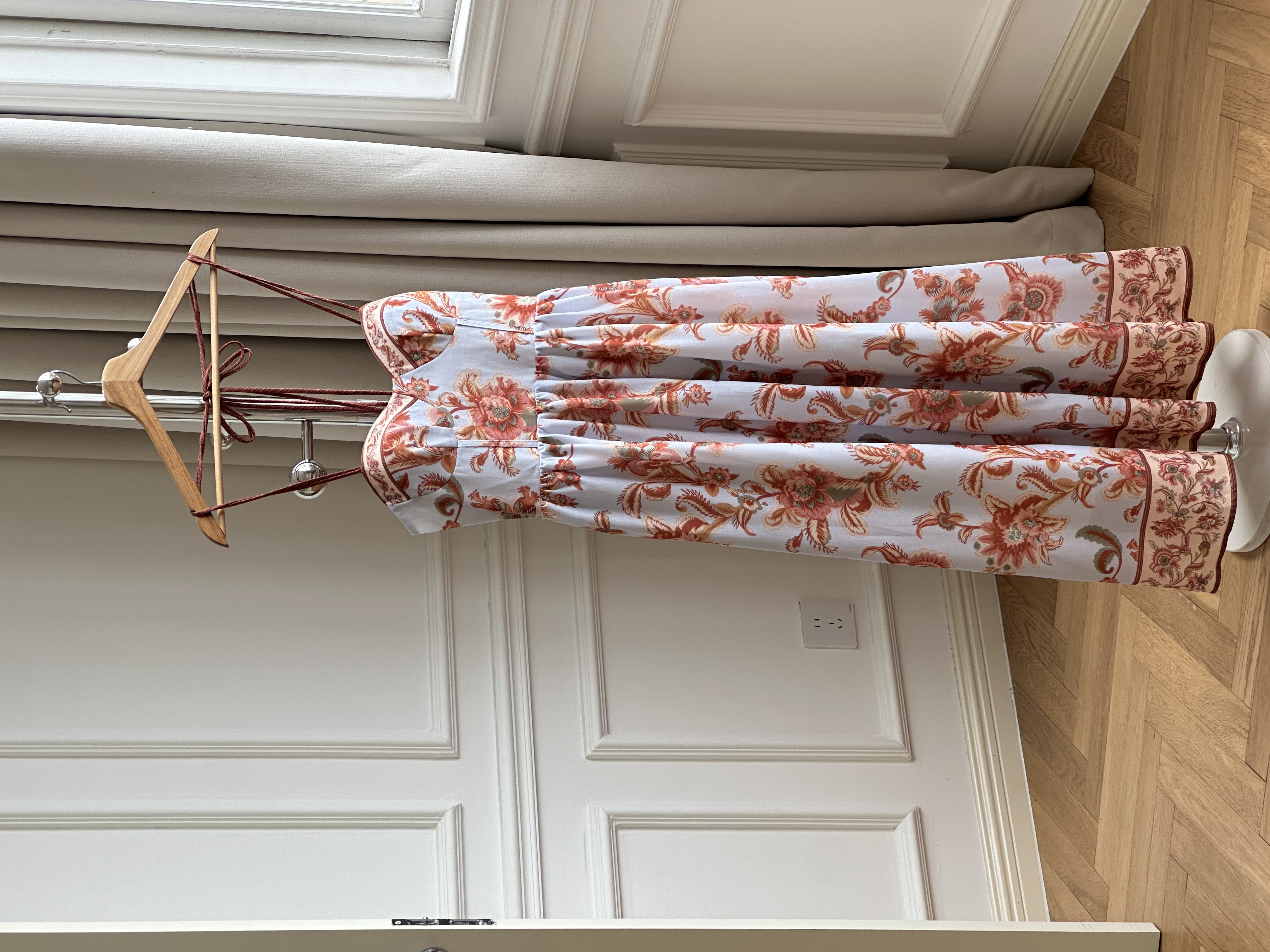 Vintage Floral Halter Slip Long Dress