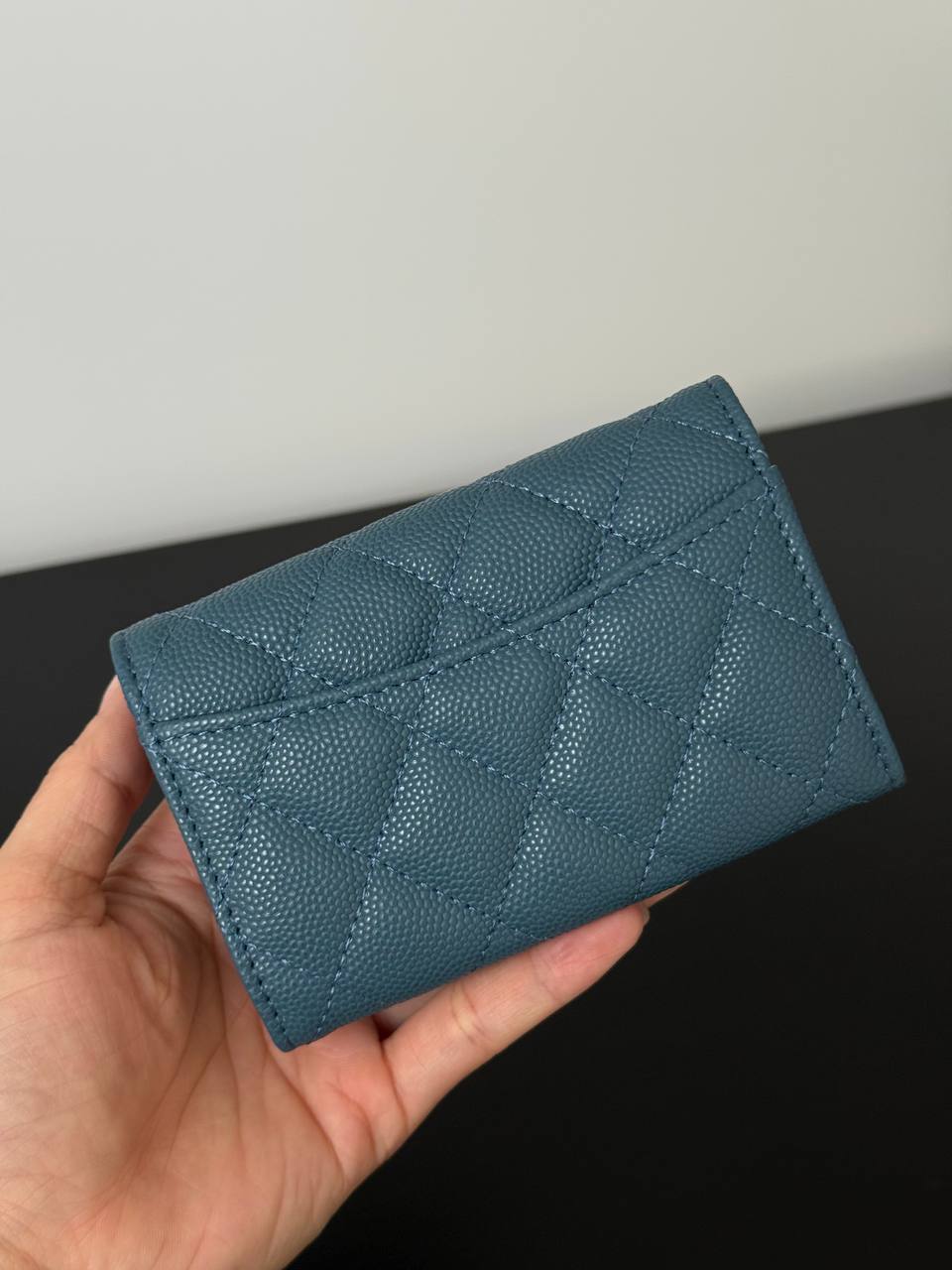 CHANEL Classic Quilted Caviar Leather Flap Card Holder