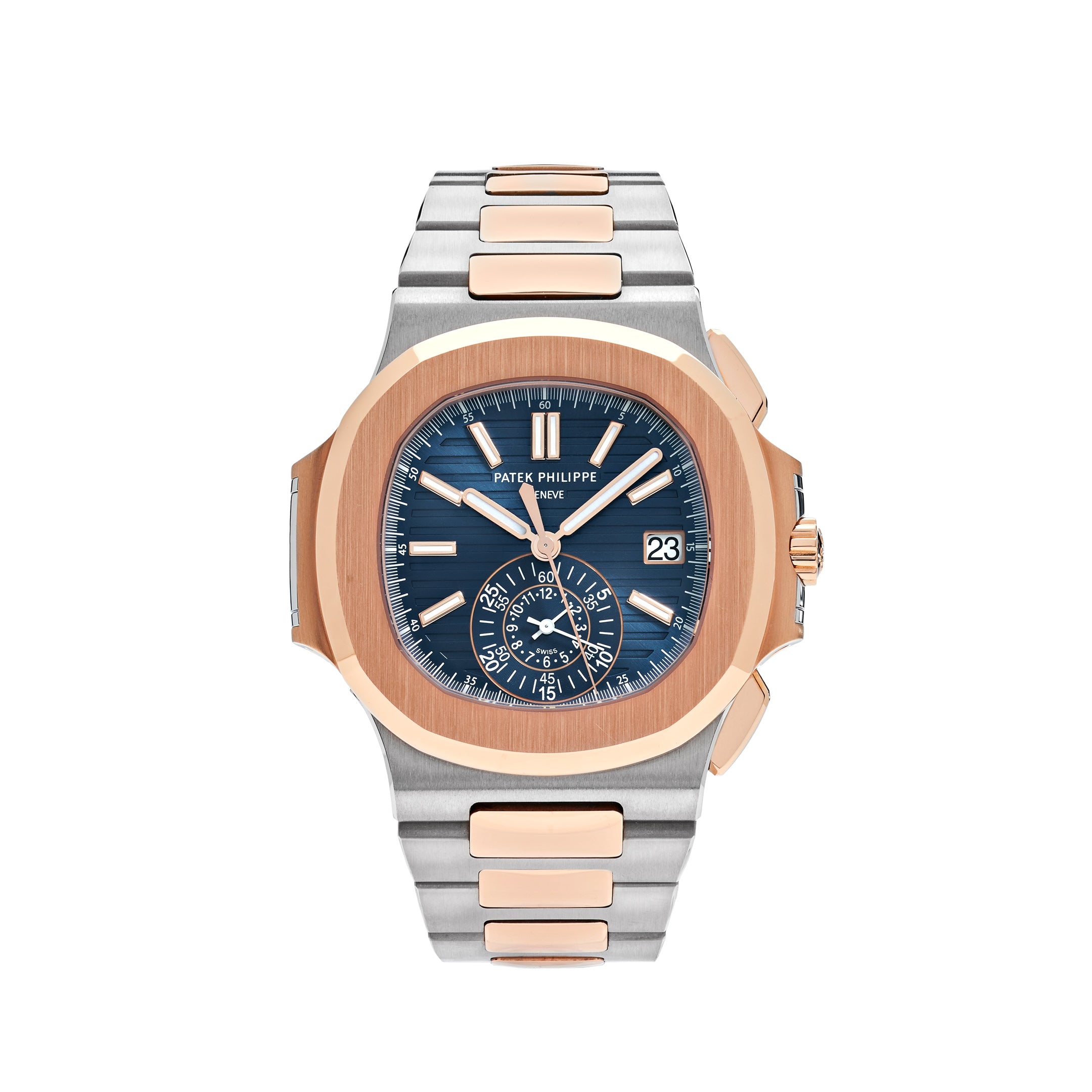Patek Philippe Nautilus Chronograph Steel & Rose Gold Blue Dial 5980/1AR【1:1 Replica】