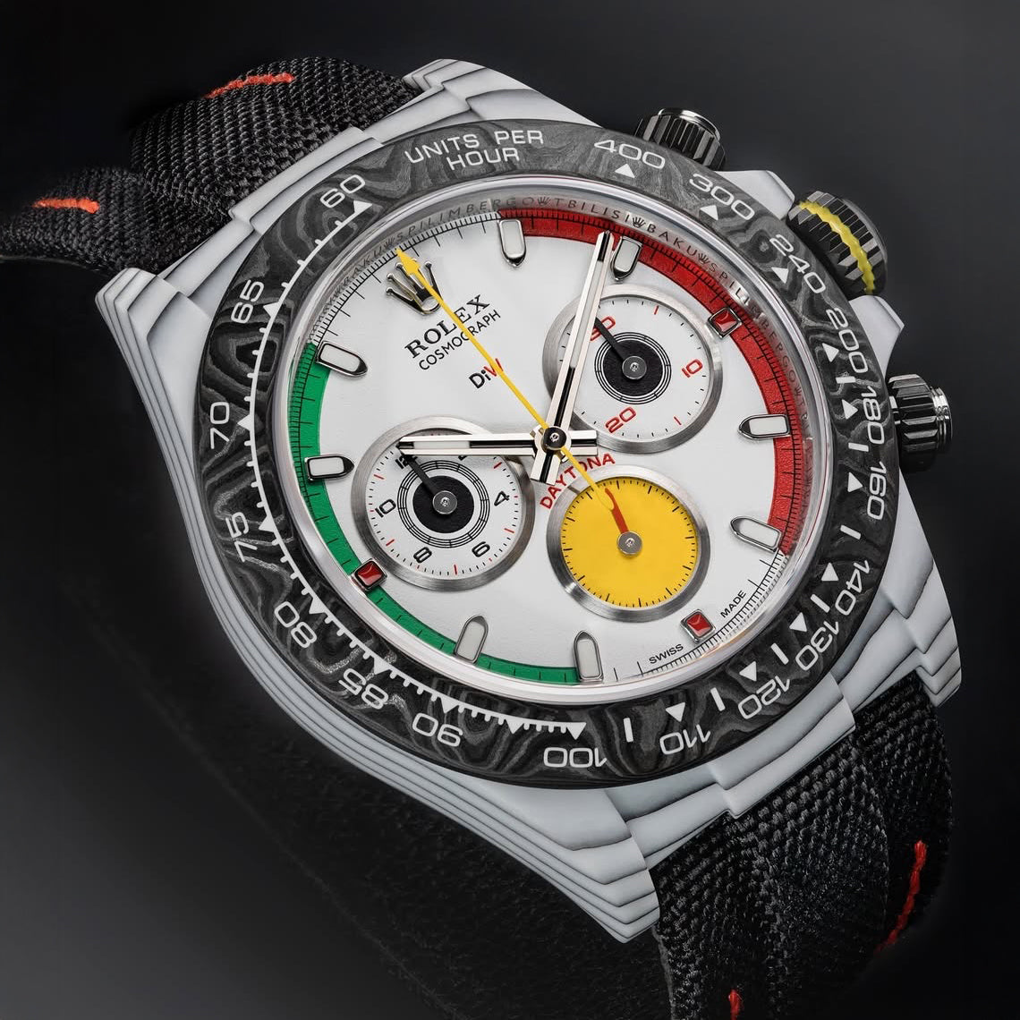 DiW Rolex Daytona FERRARI WATCH CarboQuartz【1:1 Replica】