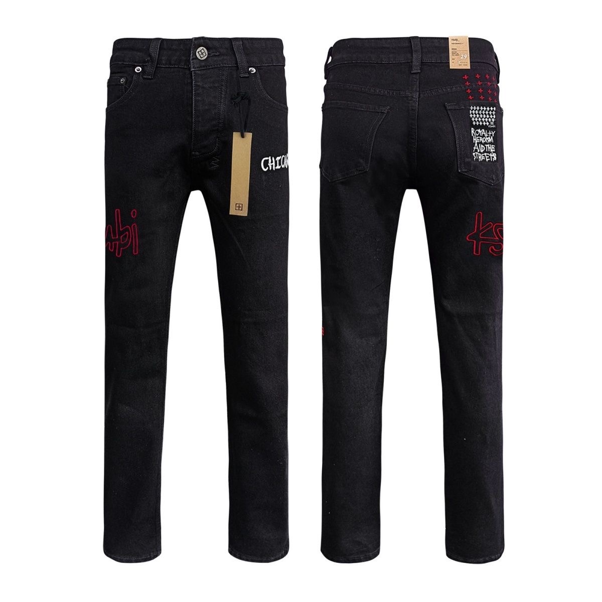Ksubi Red Logo Jeans Black Color