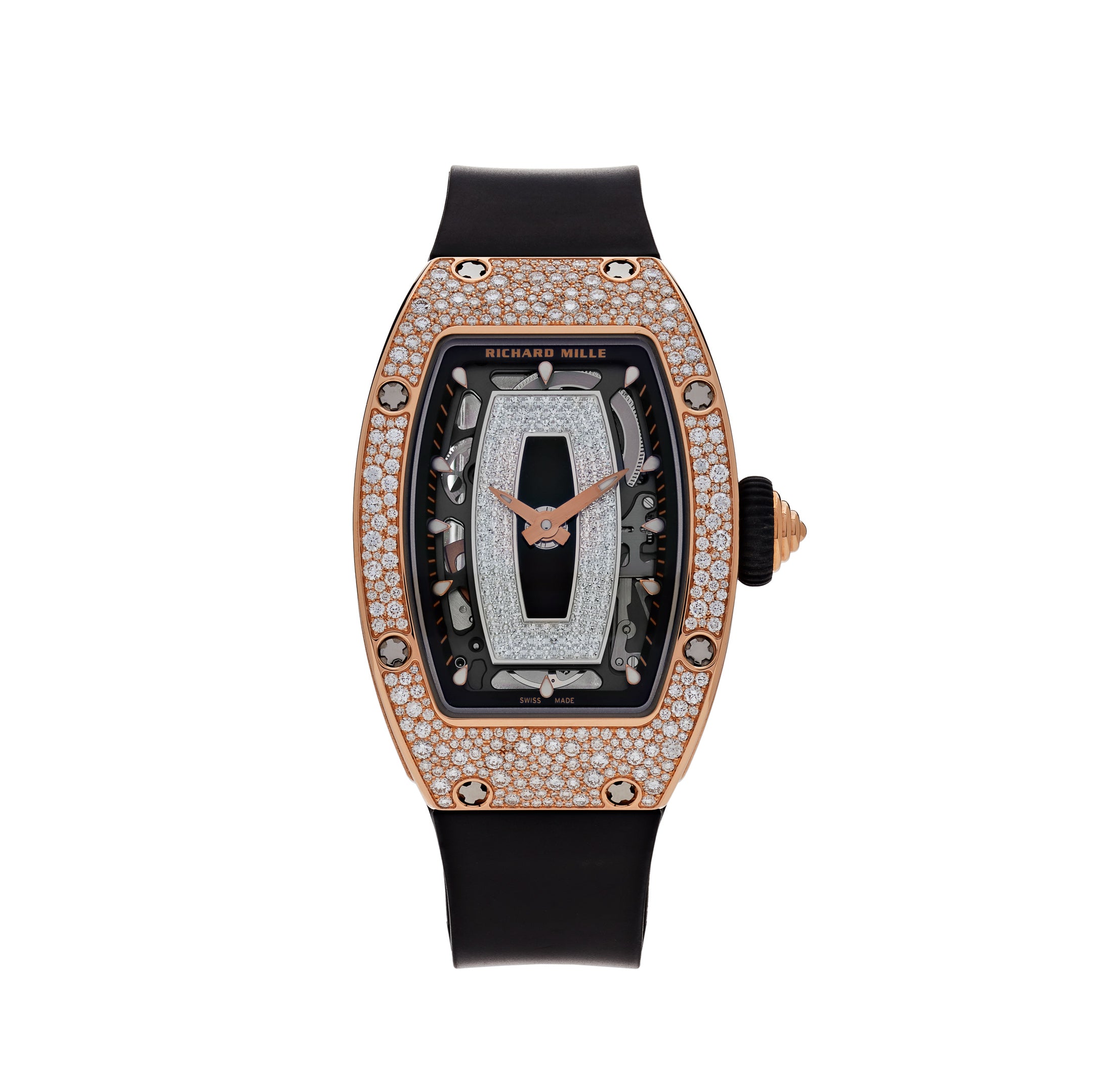 Richard Mille Ladies' Rose Gold Onyx Snow Diamond Set RM07-01【1:1 Replica】