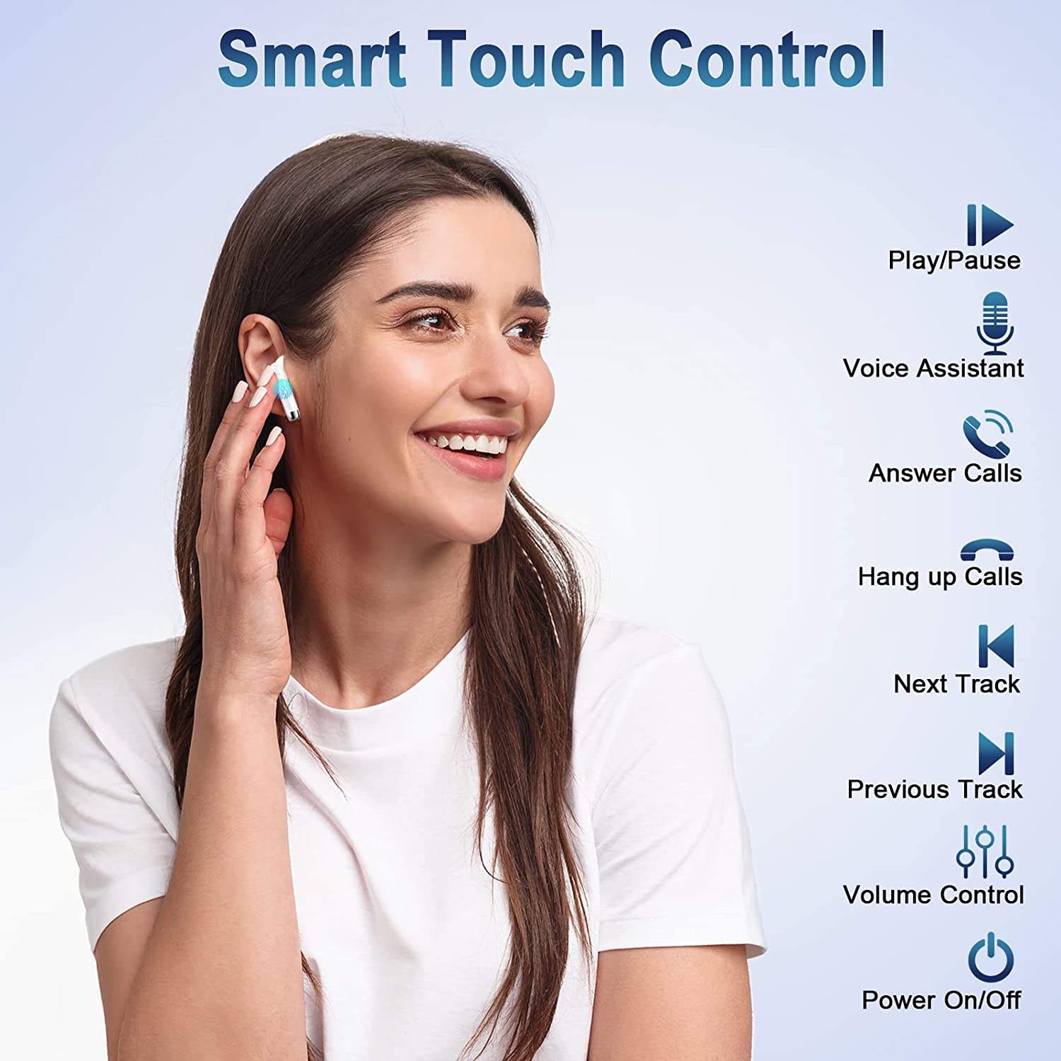 True Wireless for 5.3 In-Ear Earbuds 13mm Dynamic Drivers HiFi Stereo Sound CVC8.0 Microphone LED ANC IPX4