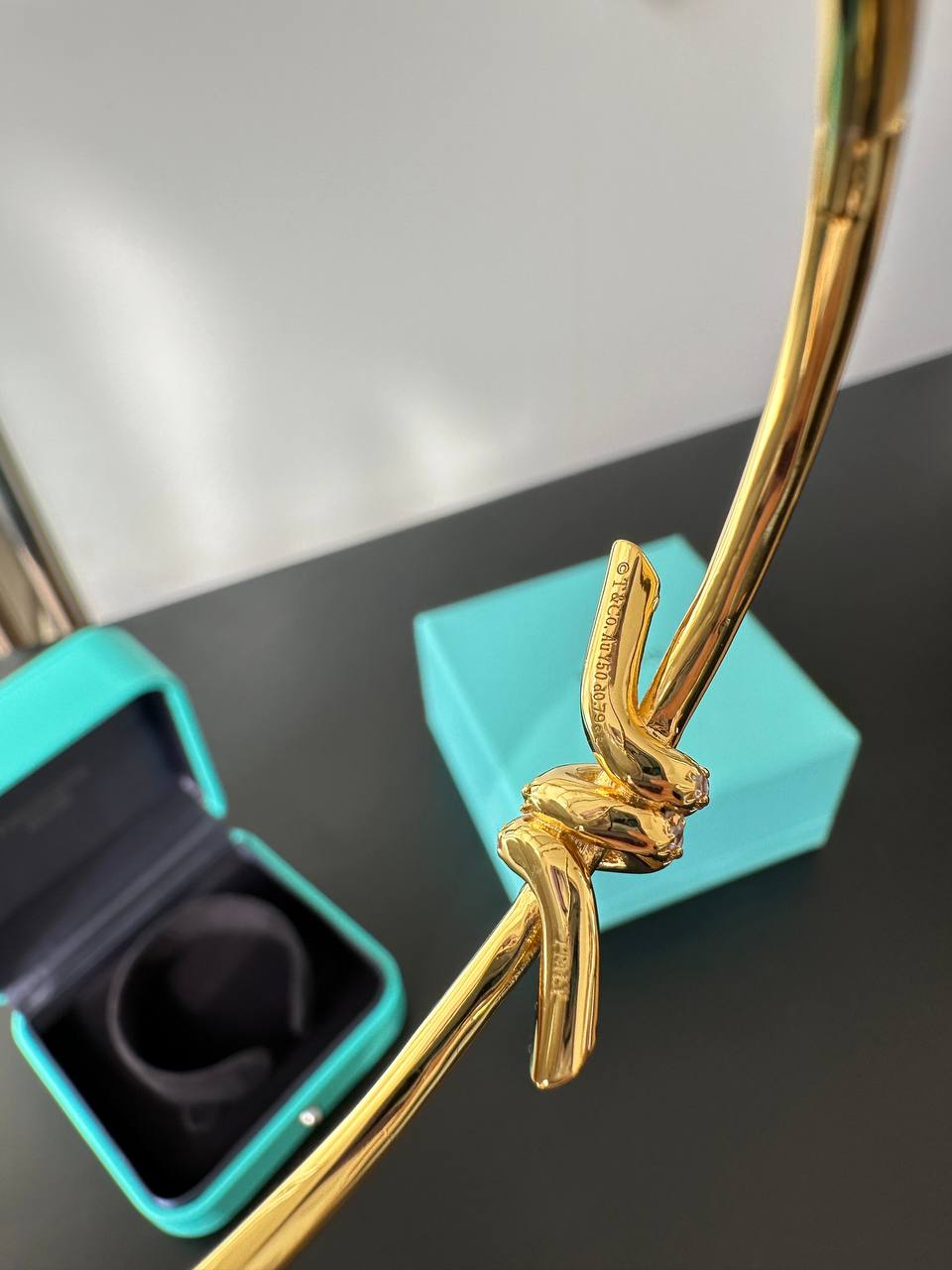 Tiffany & Co. Tiffany Knot 18K Yellow Gold Double Row Diamond Bangle