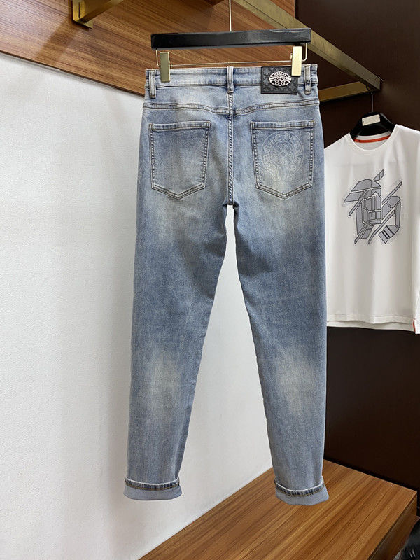 2024 washed color leather cross jeans
