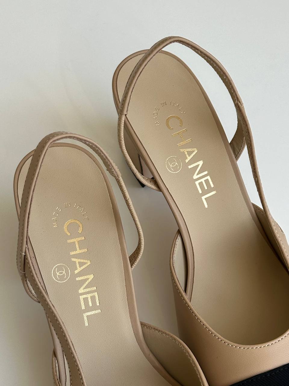 Chanel Classic Two-Tone Slingback Heels