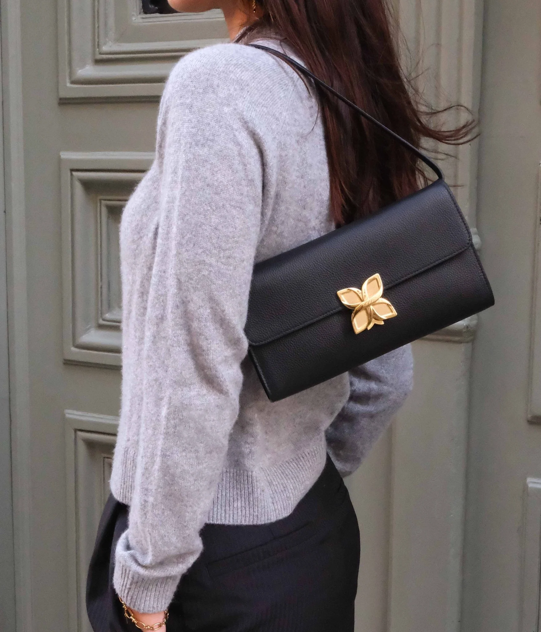 Hortensia Clutch | Noir