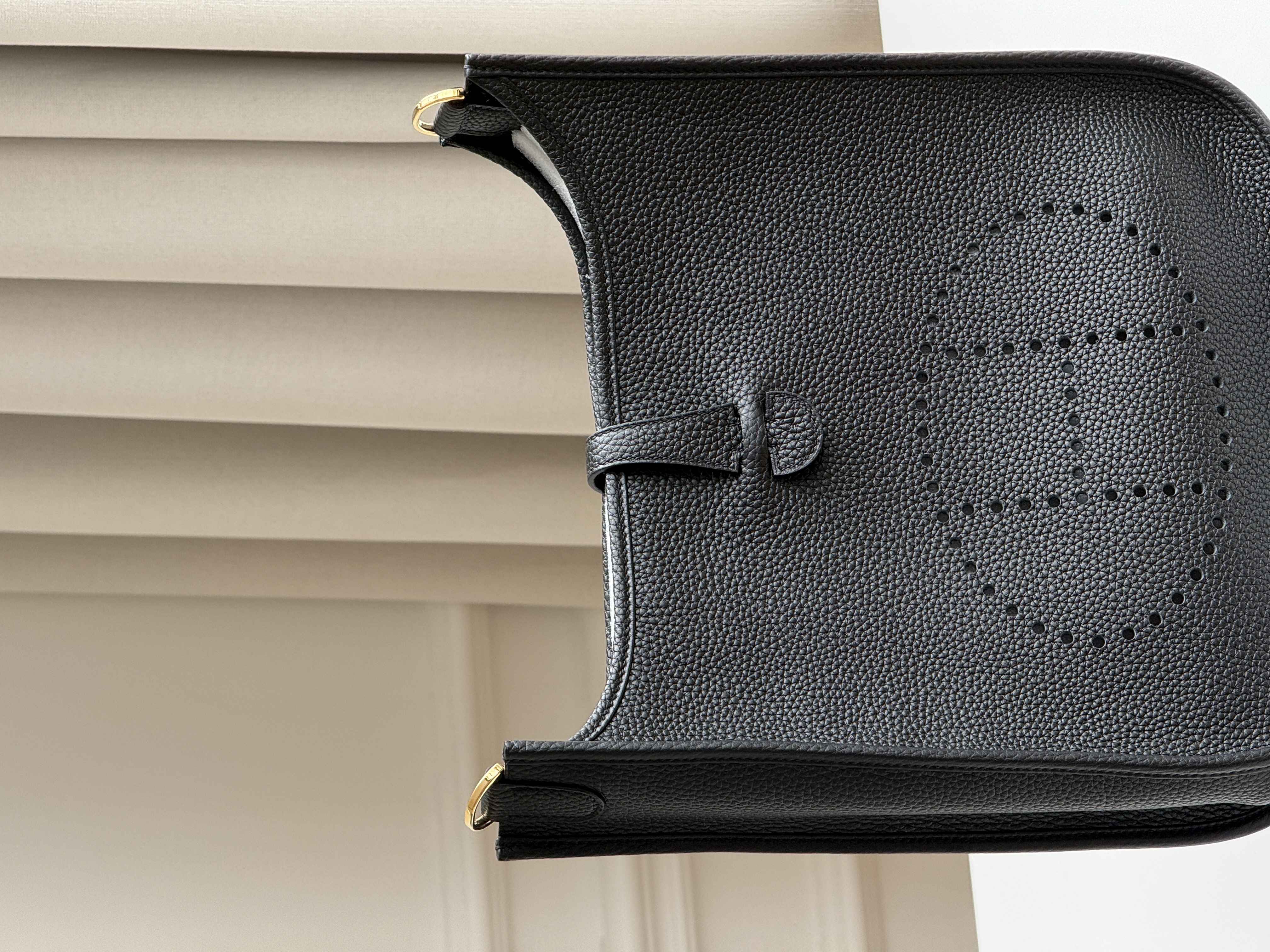 Hermès Black Taurillon Clemence Evelyne Shoulder Crossbody Tote Bag