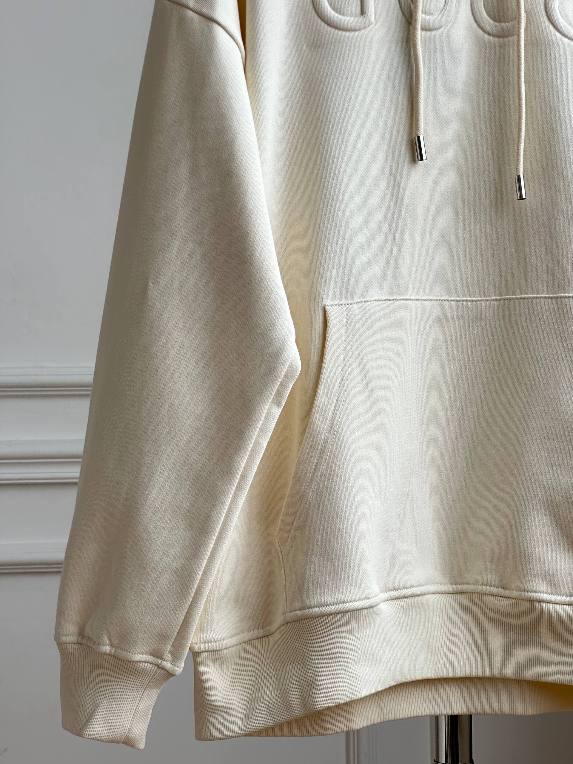 Gucci Embossed Logo Off-White Hoodie