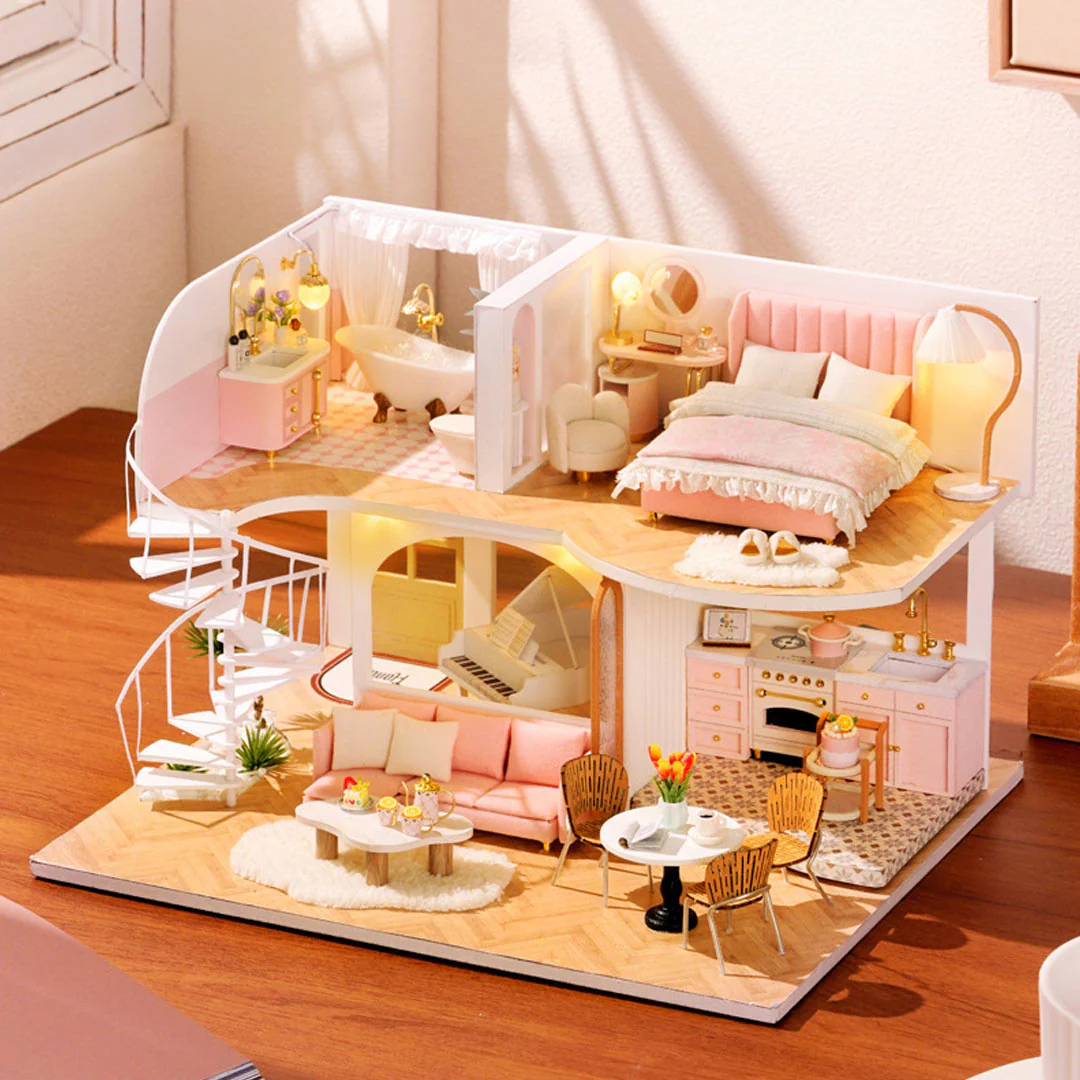 Spiral Staircase Loft DIY Miniature House Kit