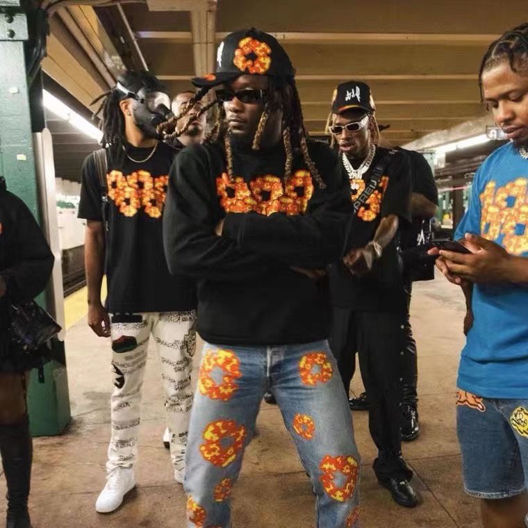 DT & OS collab flame kapok hoodie