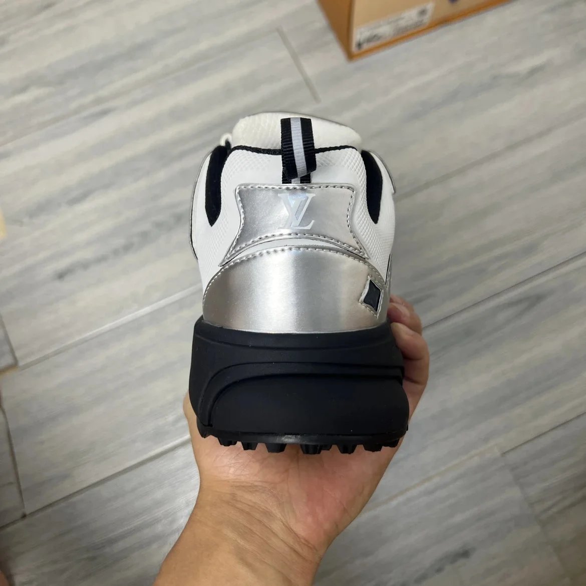 LV Runner Tatic Silver & White Color