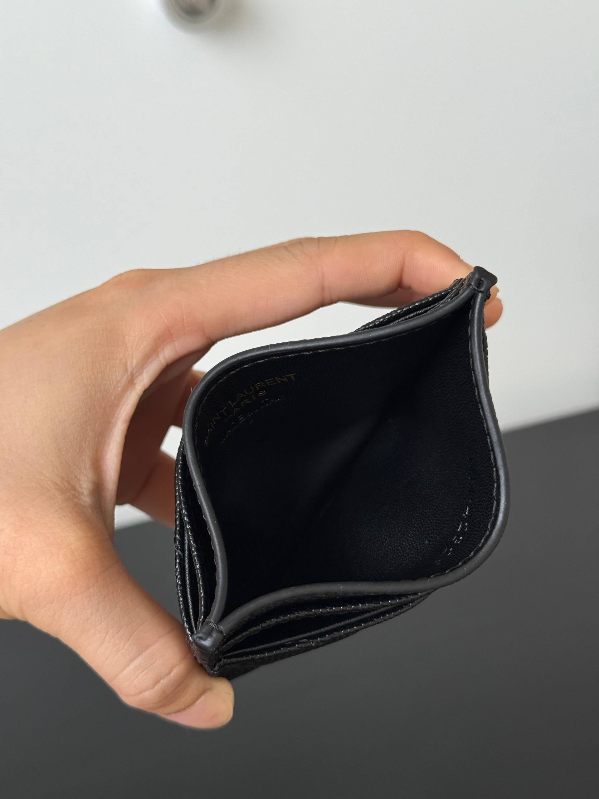 Saint Laurent Cassandre Matelassé Grain de Poudre Card Holder