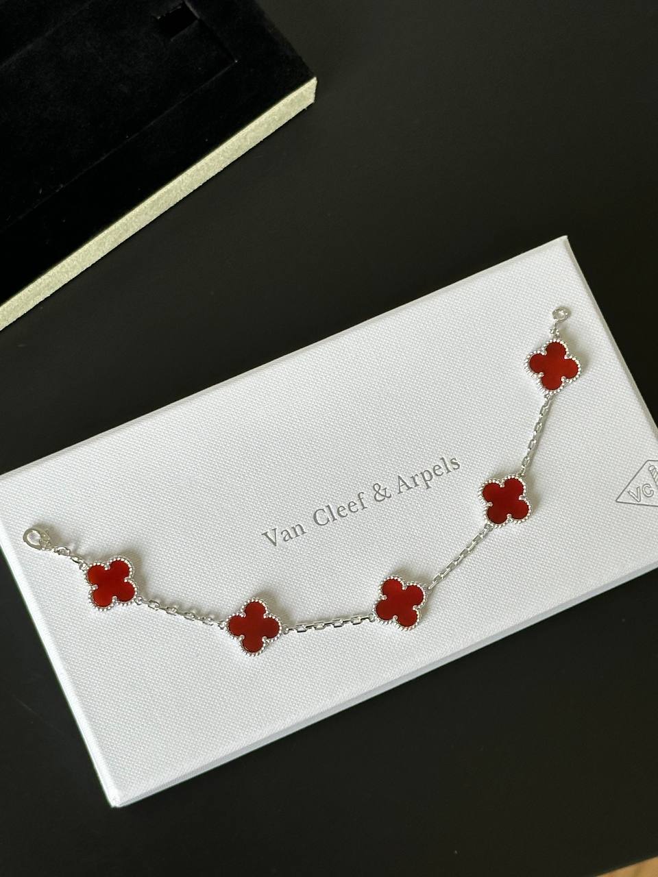 Van Cleef & Arpels Vintage Alhambra Carnelian 5 Motifs Bracelet