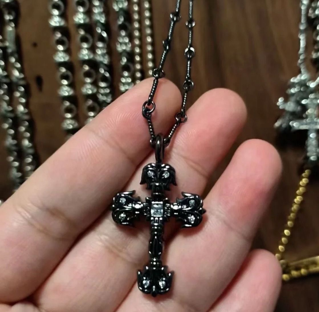 flame cross necklace