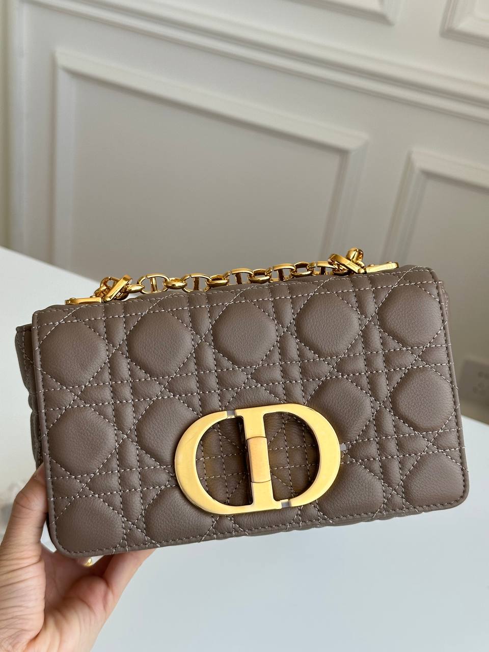 Christian Dior Medium Dior Caro Cannage Chain Bag