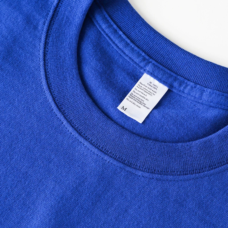 220G Klein Blue solid color pure cotton round-neck short-sleeved T-shirt