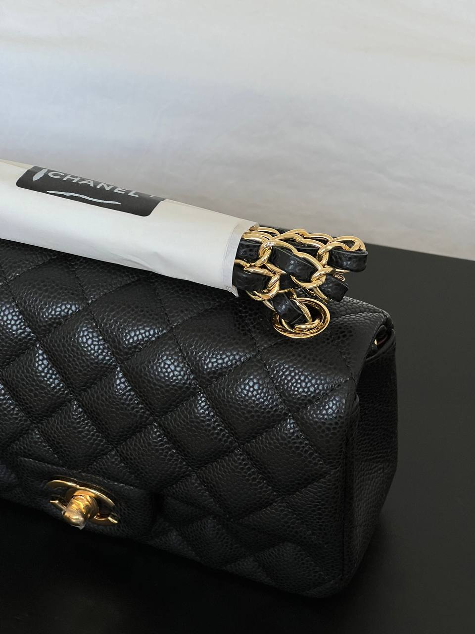 Chanel Black Caviar Leather Medium Classic Flap Bag