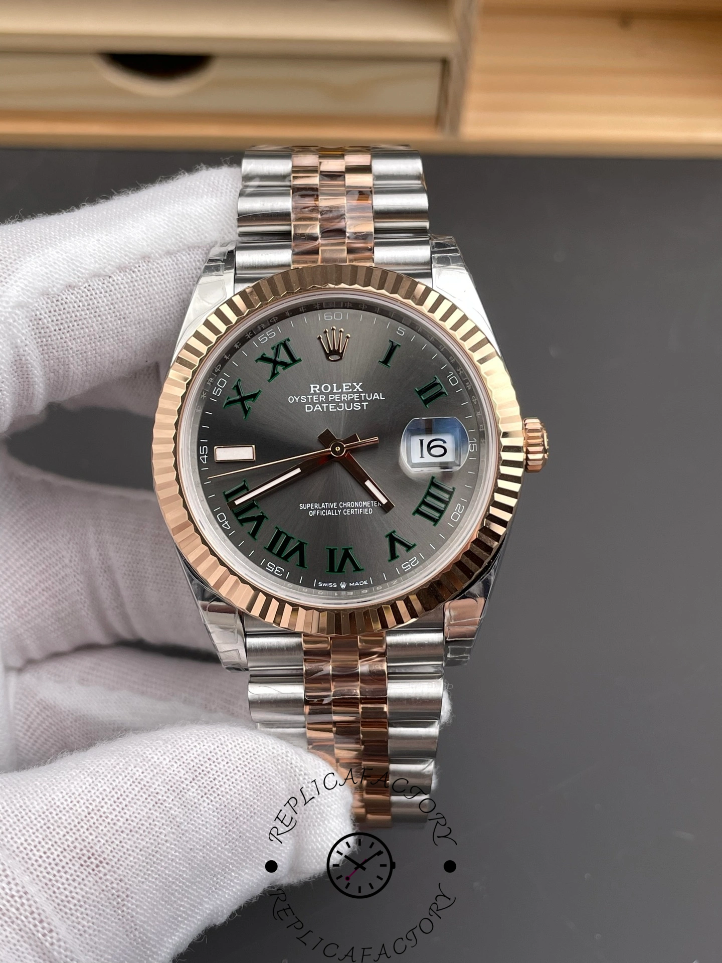 Rolex Datejust 41 Everose Gold Oystersteel Grey Dial m126331 0016