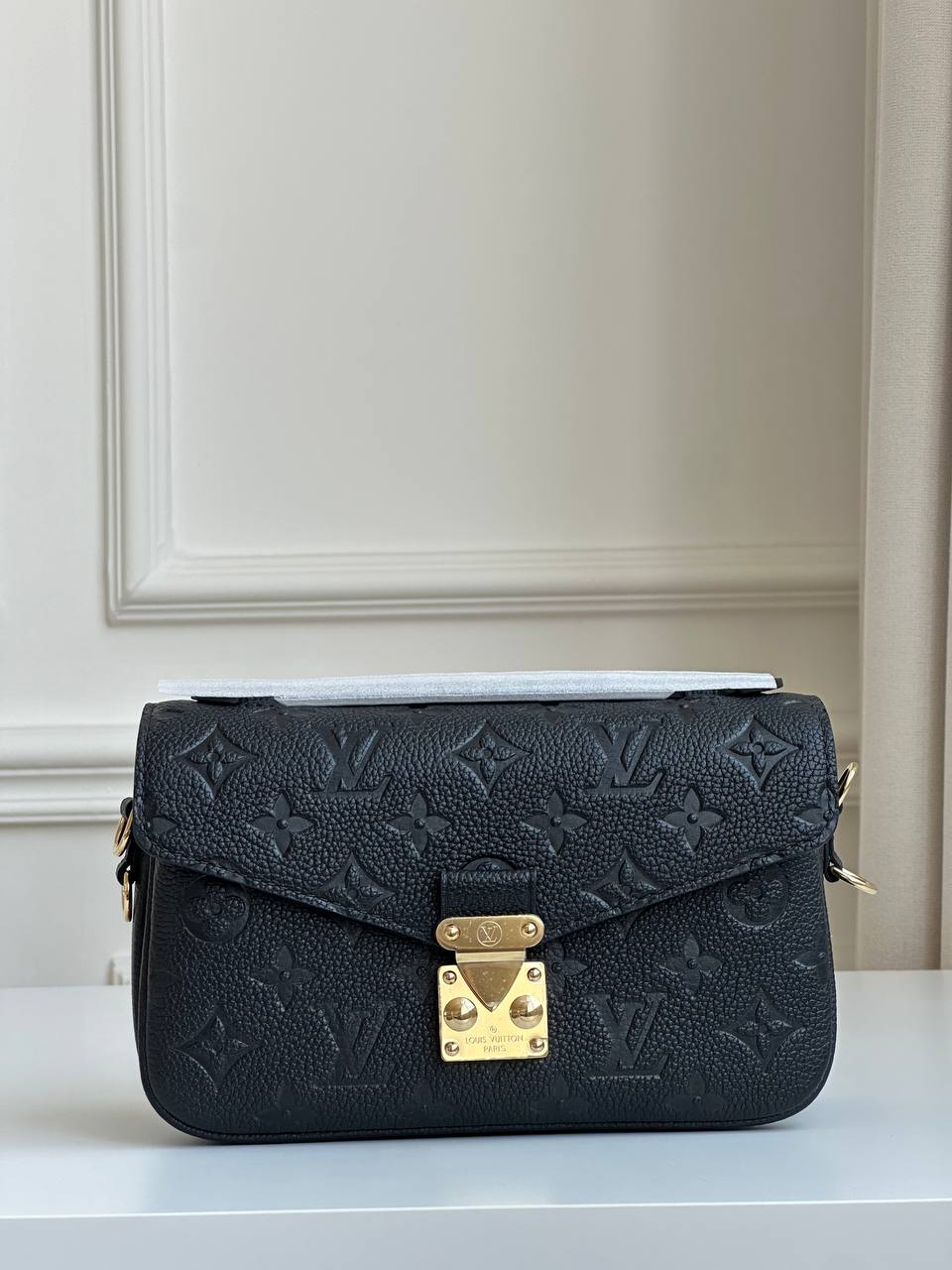 Louis Vuitton Black Monogram Embossed Leather Pochette Métis Crossbody Bag