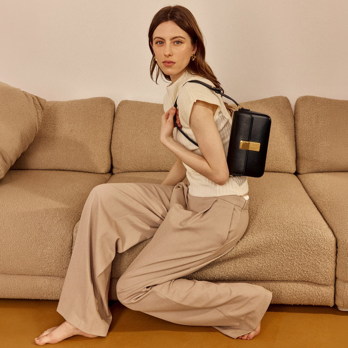 Monceau Baguette - Cuir Box Noir