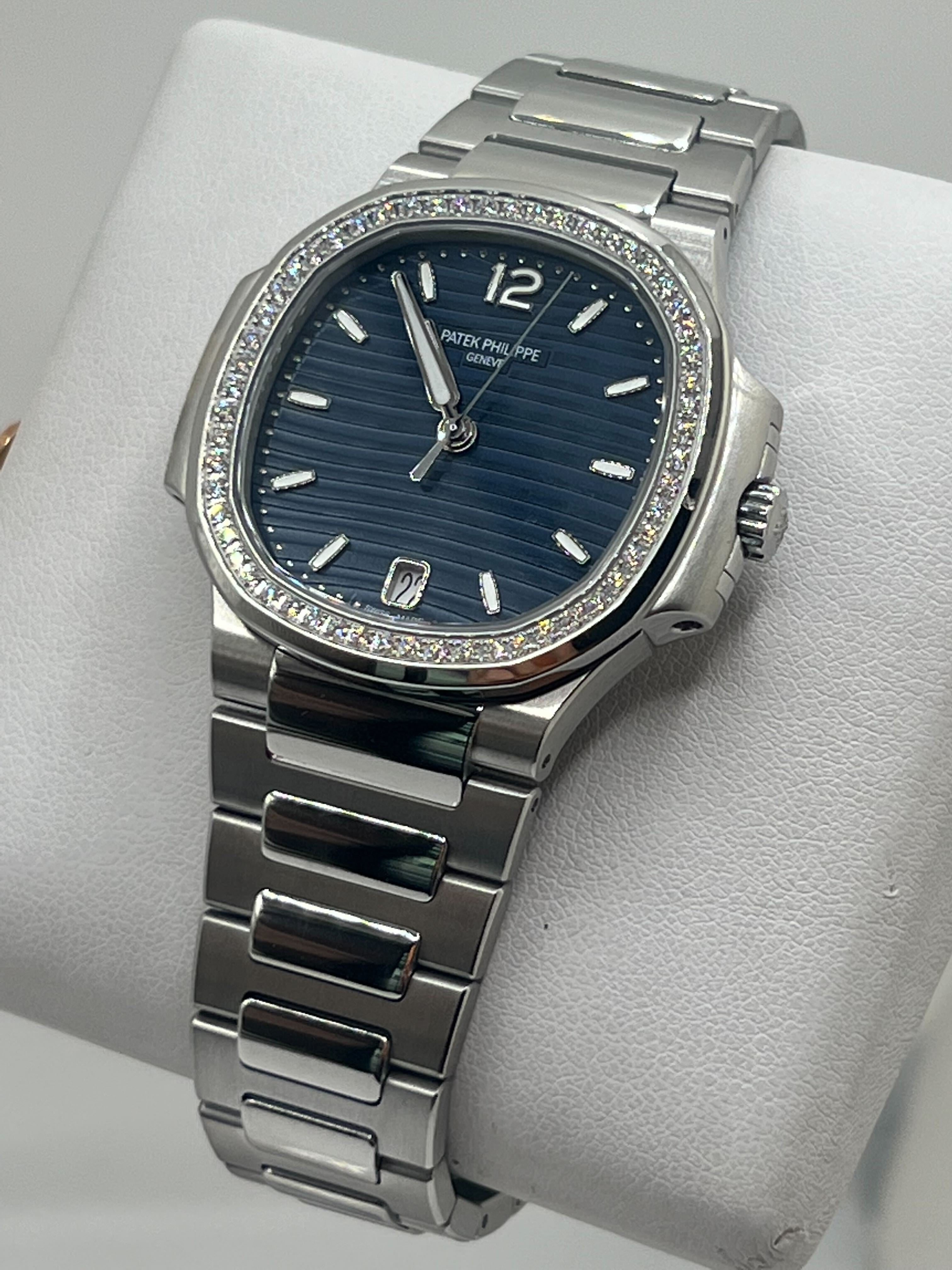 Patek Philippe Nautilus Ladies Blue Dial Diamond Bezel 7118/1200A-001【1:1 Replica】