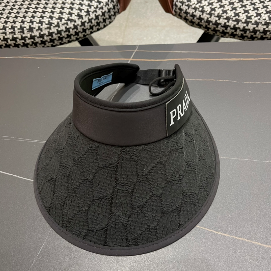 Prada Small Fragrant Wind Shade UV Protection Empty Top Hat  Sunhat