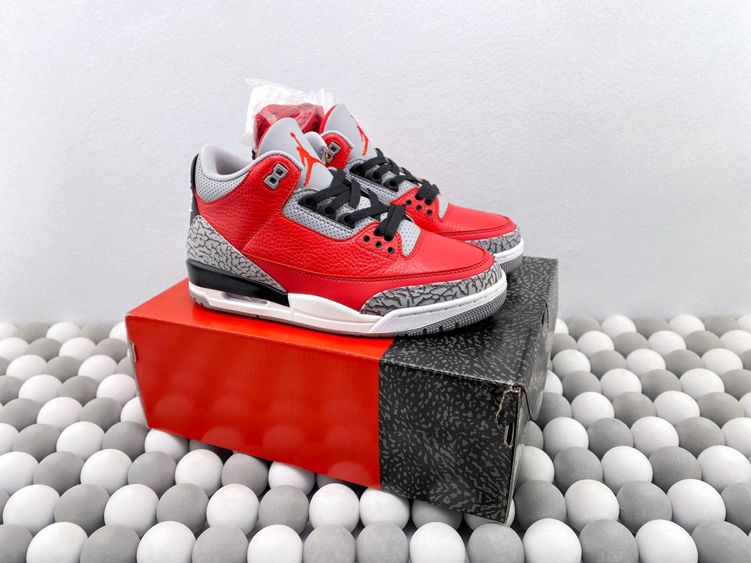 2024 Air Jordan 3 Retro Red Grey Color