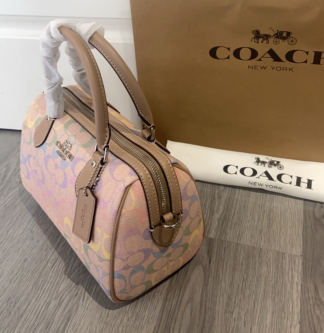 Women Handbag CDA90 Rowan Satchel Bag In Rainbow Signature Canvas