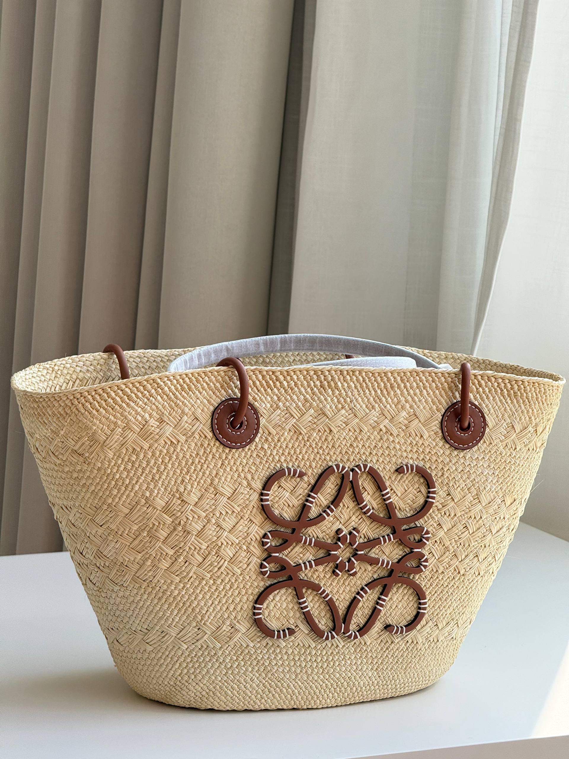 LOEWE Paula's Ibiza Anagram Raffia Basket Bag