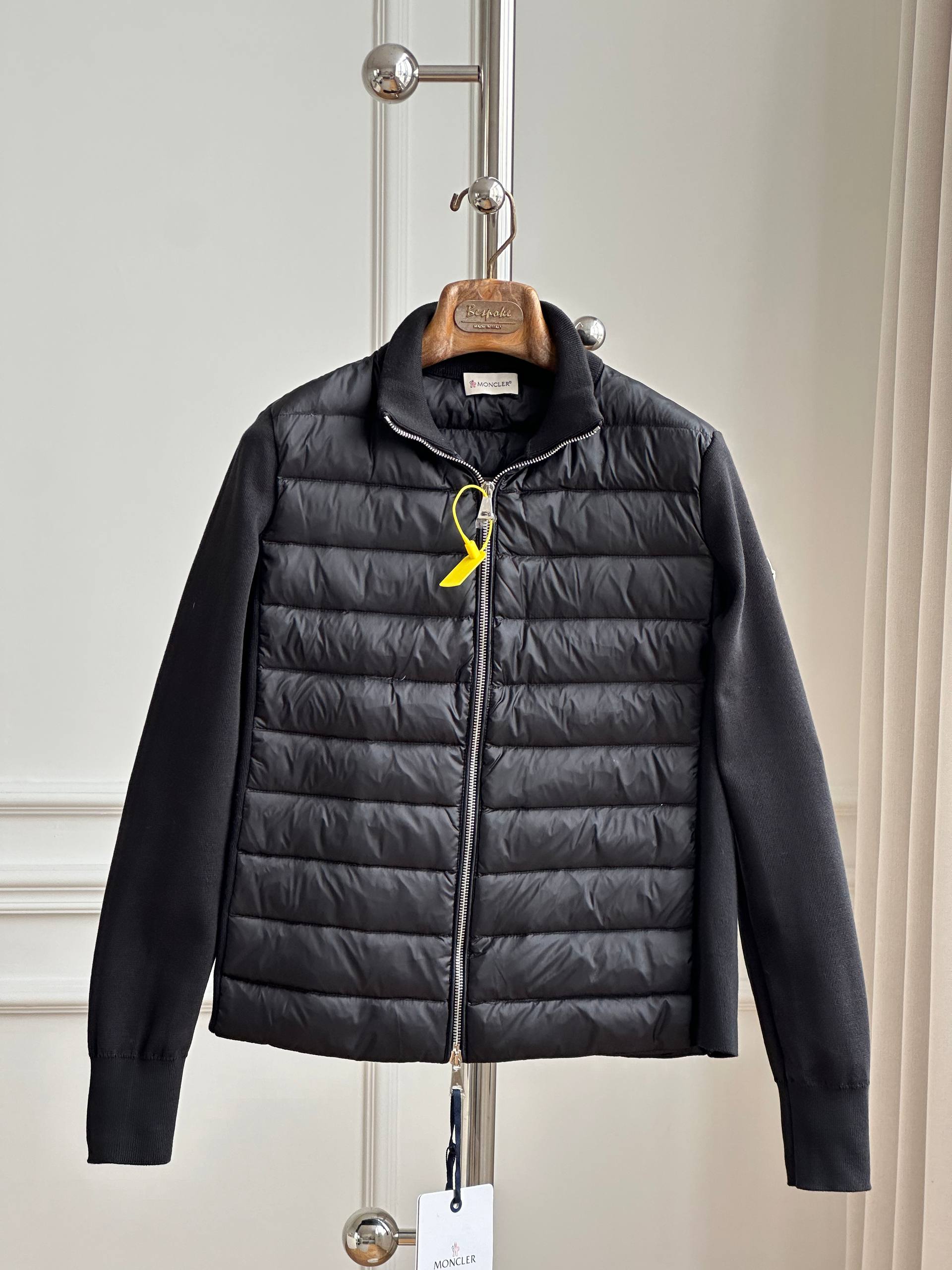 Moncler Quilted Down Panel Knit Jacket