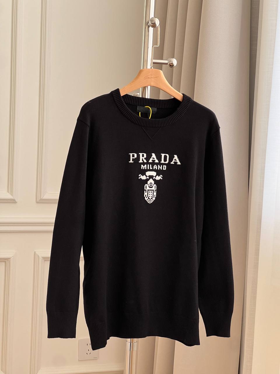 Prada Beetle Logo Intarsia Knit Sweater