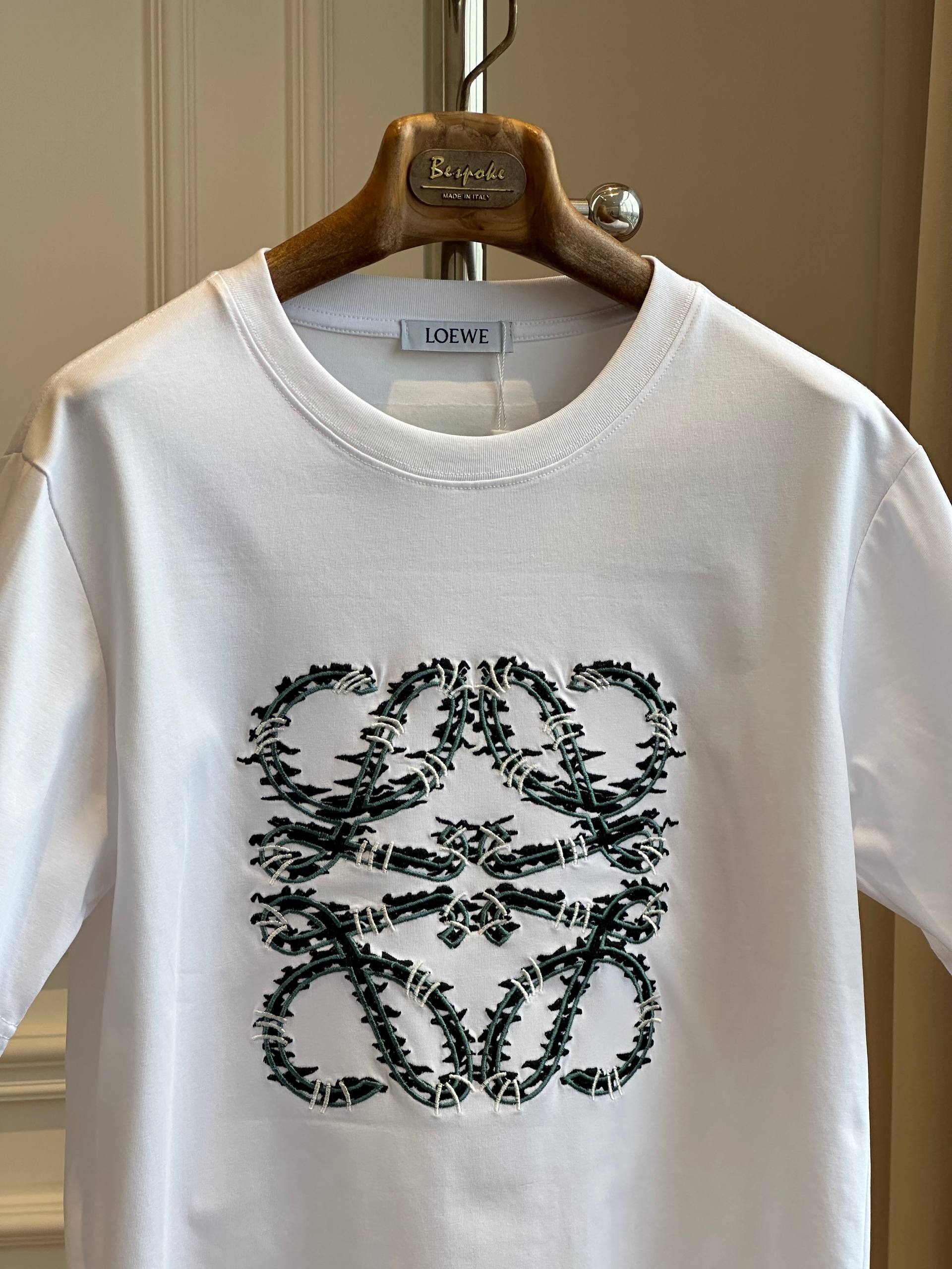 LOEWE Cotton T-Shirt with Barbed Wire Anagram Print