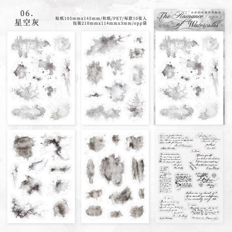 1177 PET Sticker Pack Watercolour Romance Collection