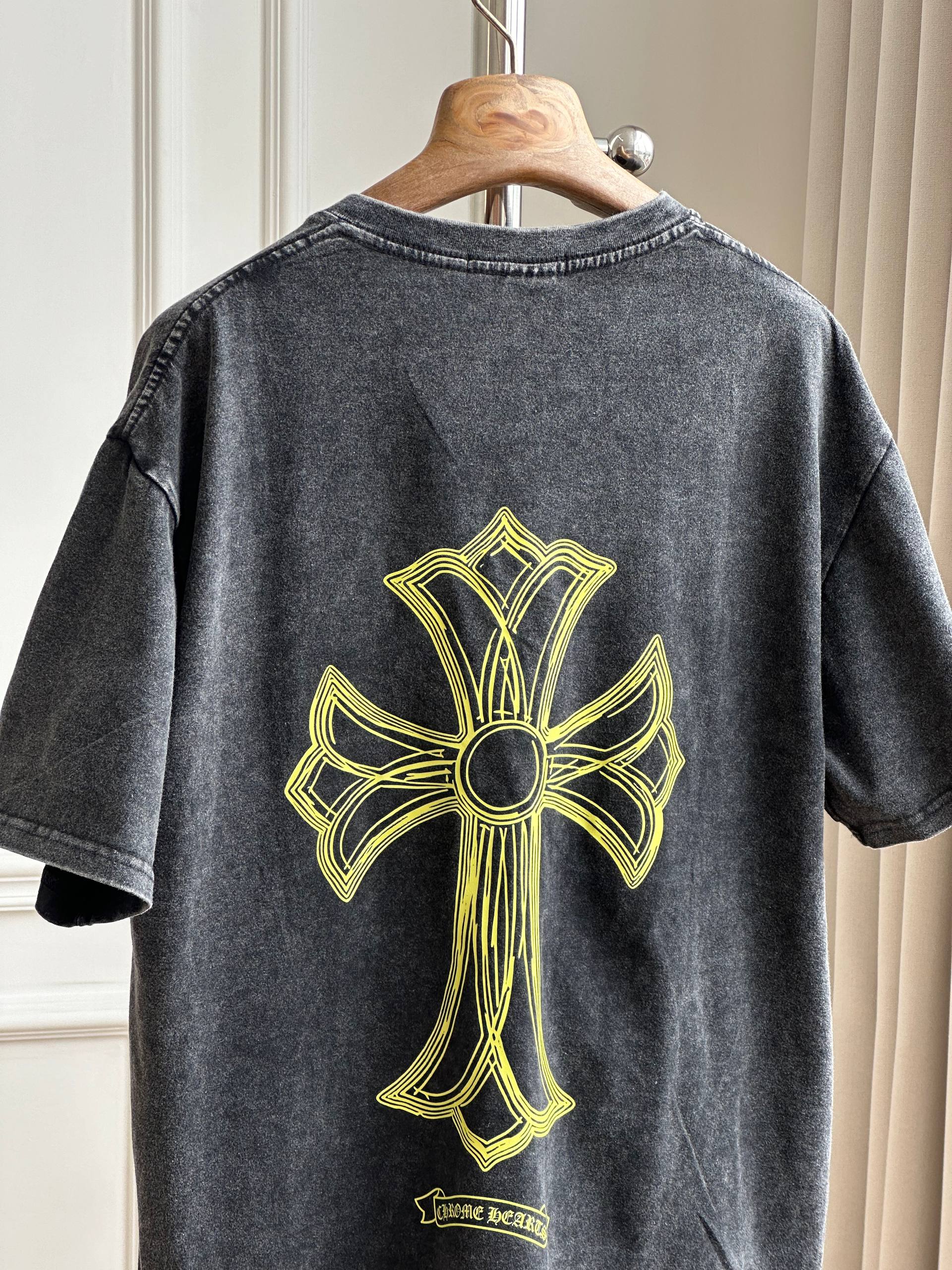 Chrome Hearts Black Washed Cross Print Tee
