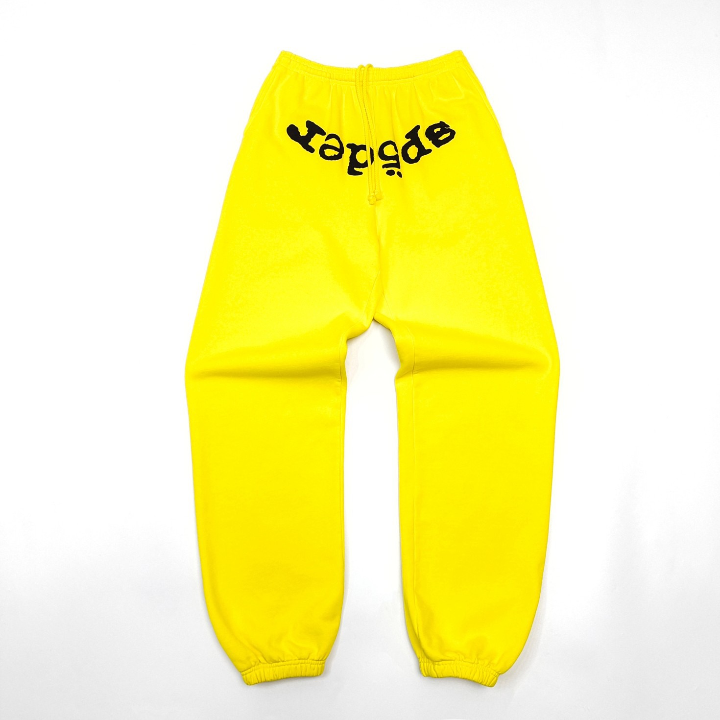 1:1 Best Quality Black Letters Pants Yellow