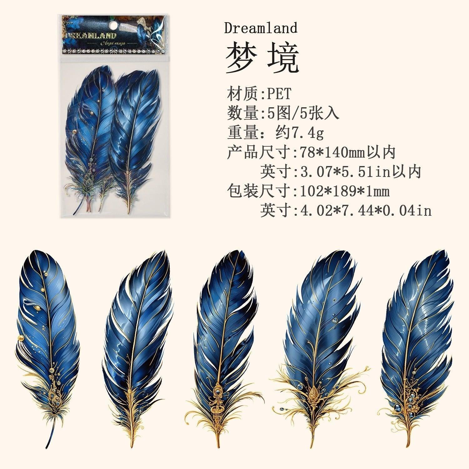 1129 PET Hot Stamping Stickers Angel's Plume Series