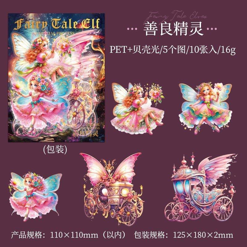 1022  Character Shell Light PET Stickers Fairy Tale Fairies