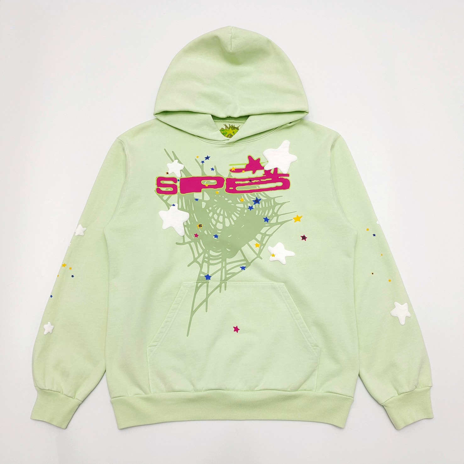 1:1 Best Quality Pink Logo Hoodie Light Green Color