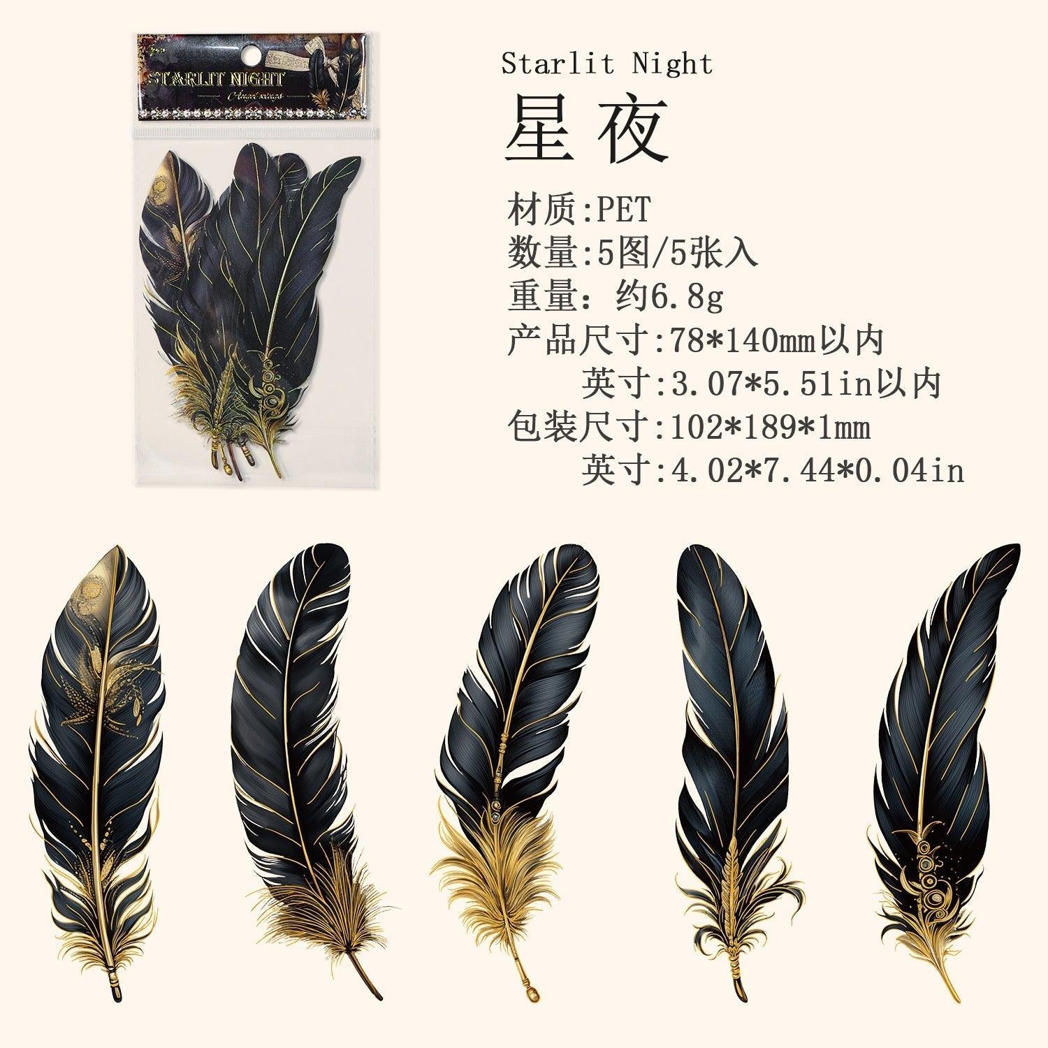 1129 PET Hot Stamping Stickers Angel's Plume Series