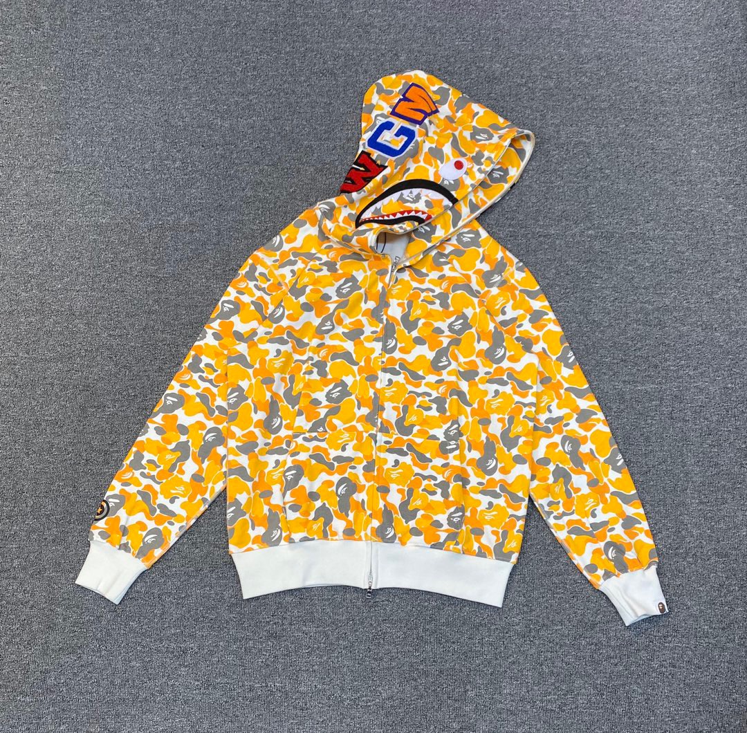 1:1 Best Quality Orange Camo Zipper Hoodie