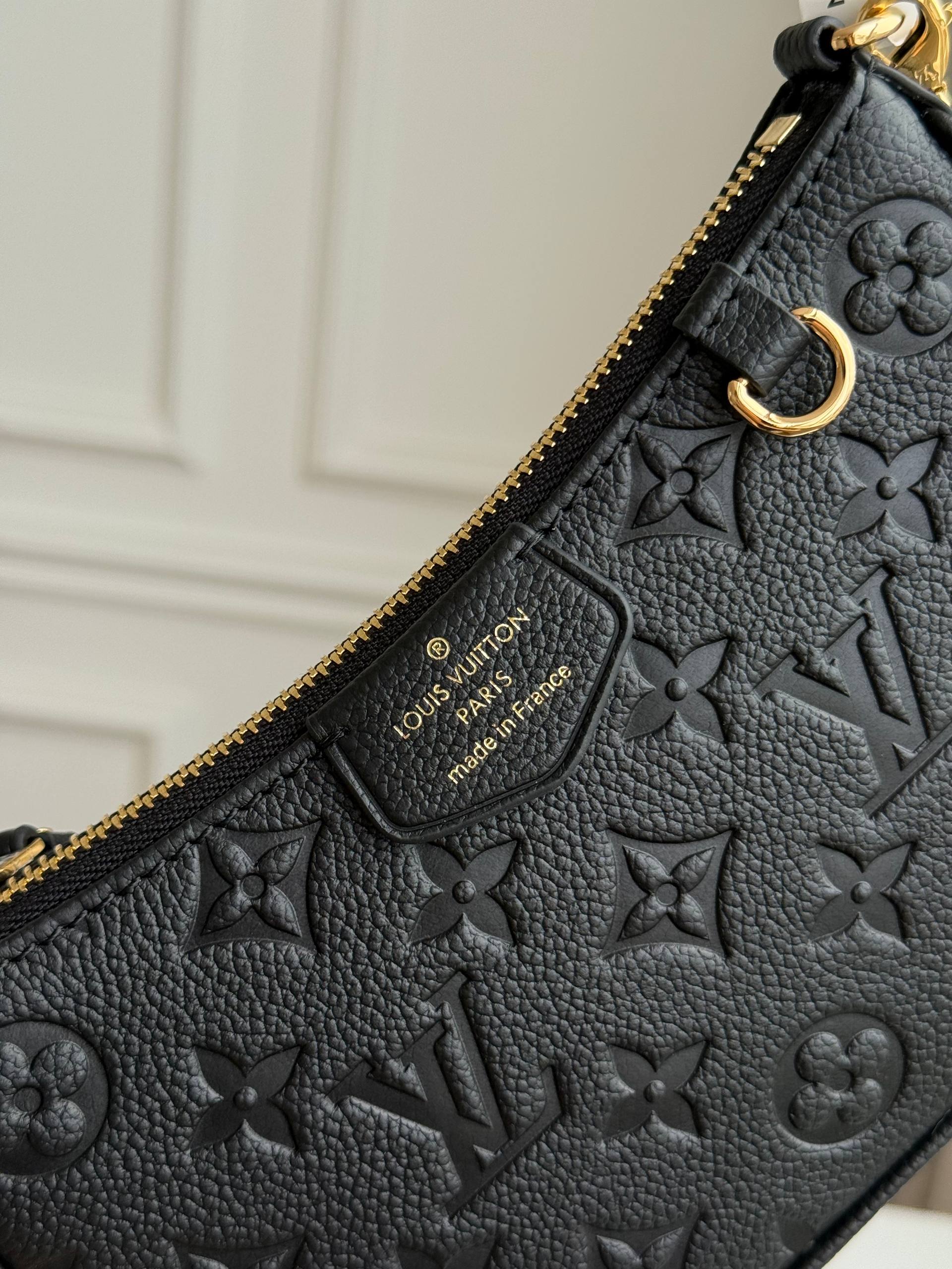 LV Easy Pouch Black Embossed Underarm Bag