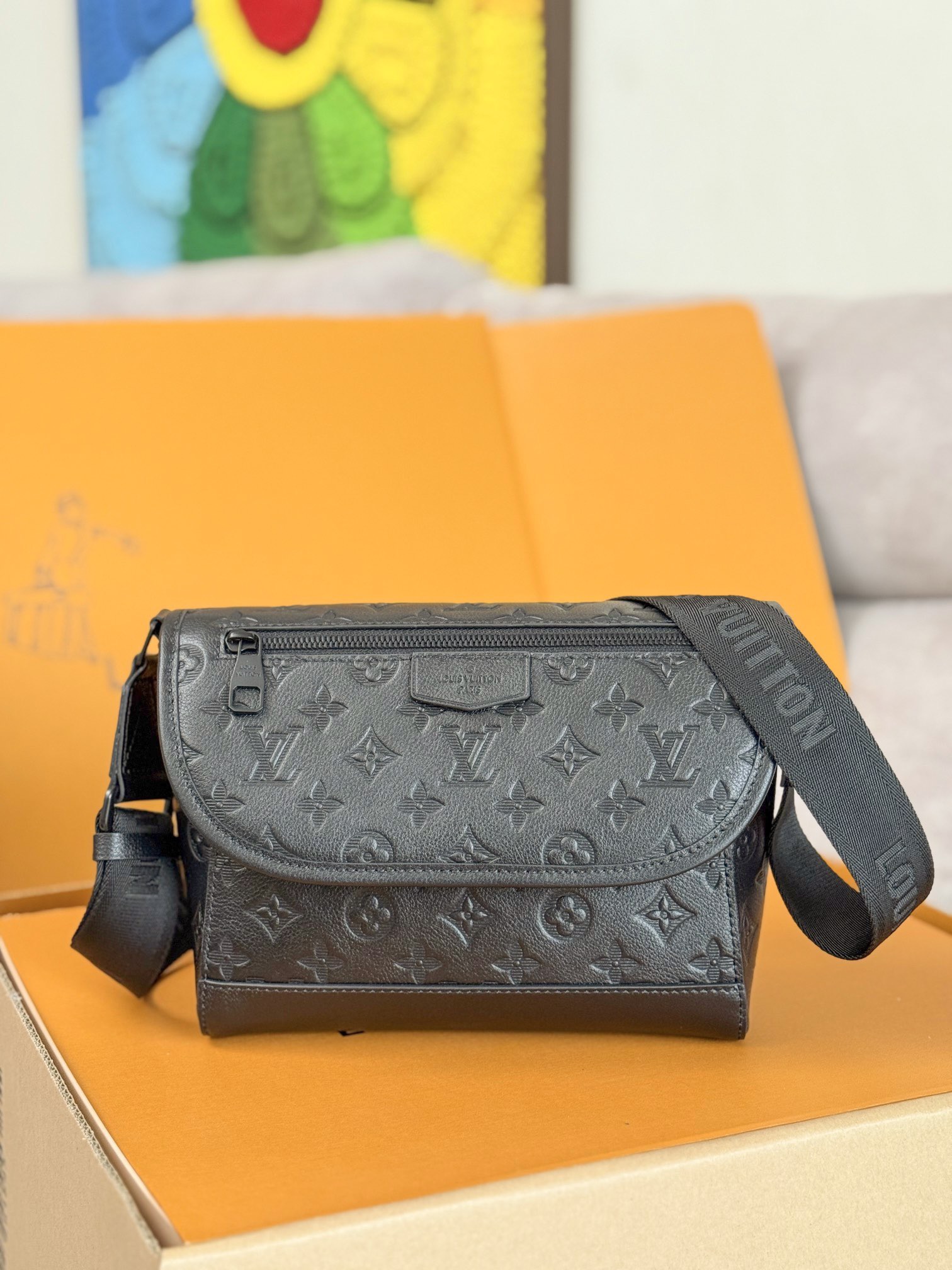 LV Pulse Messenger Monogram Shadow Crossbody Shoulder Bag