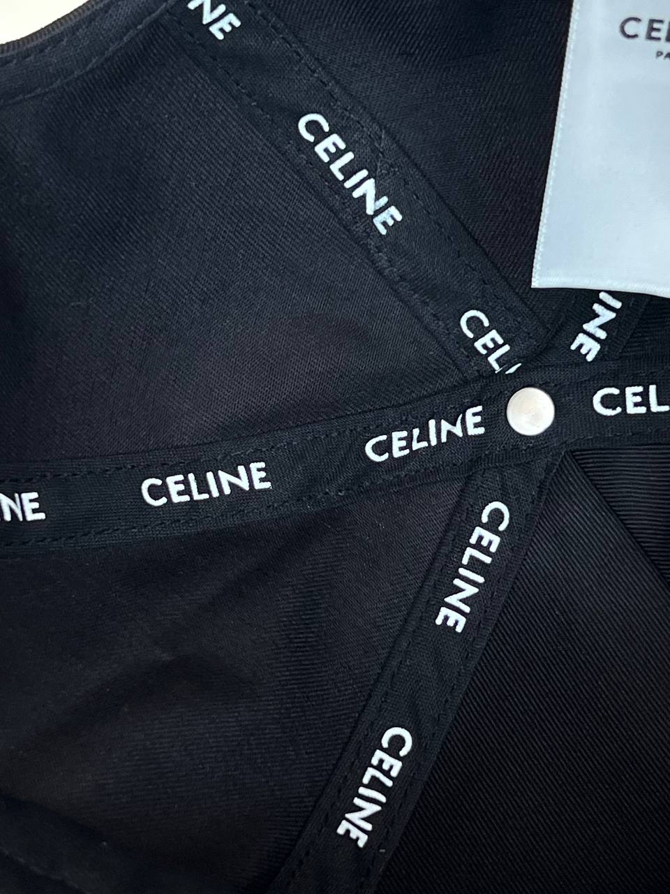 Celine Black Letter Embroidered Baseball Cap