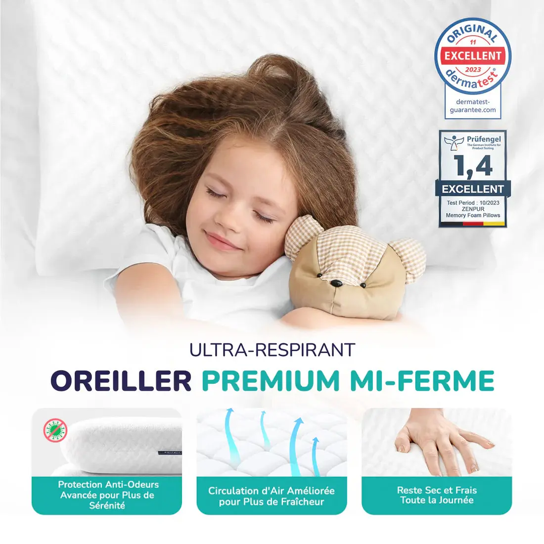ZenPur - Oreiller Cervical Ergonomique 