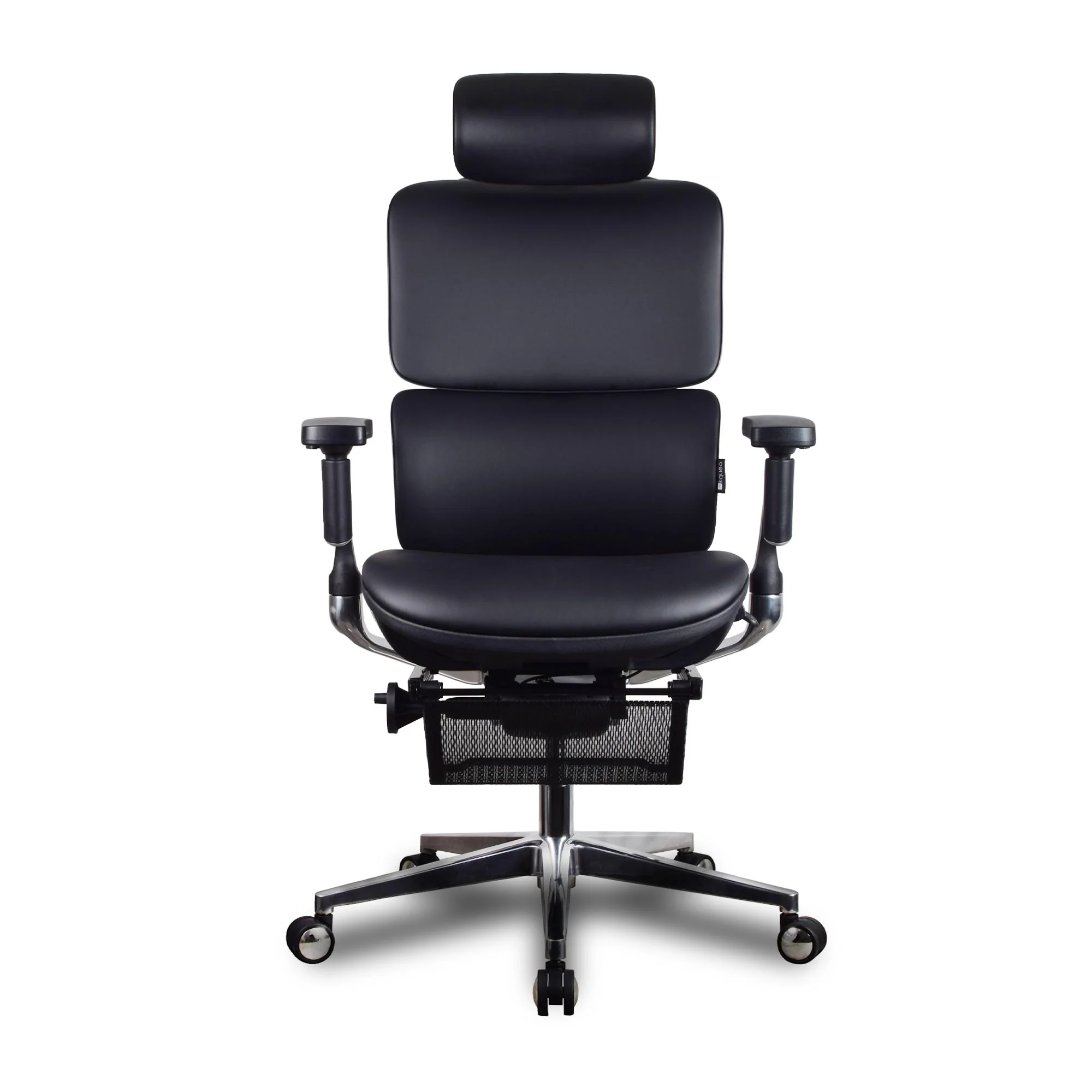 Chaise ergonomique de bureau - TERRANA PREMIUM Noire en cuir reconstitué