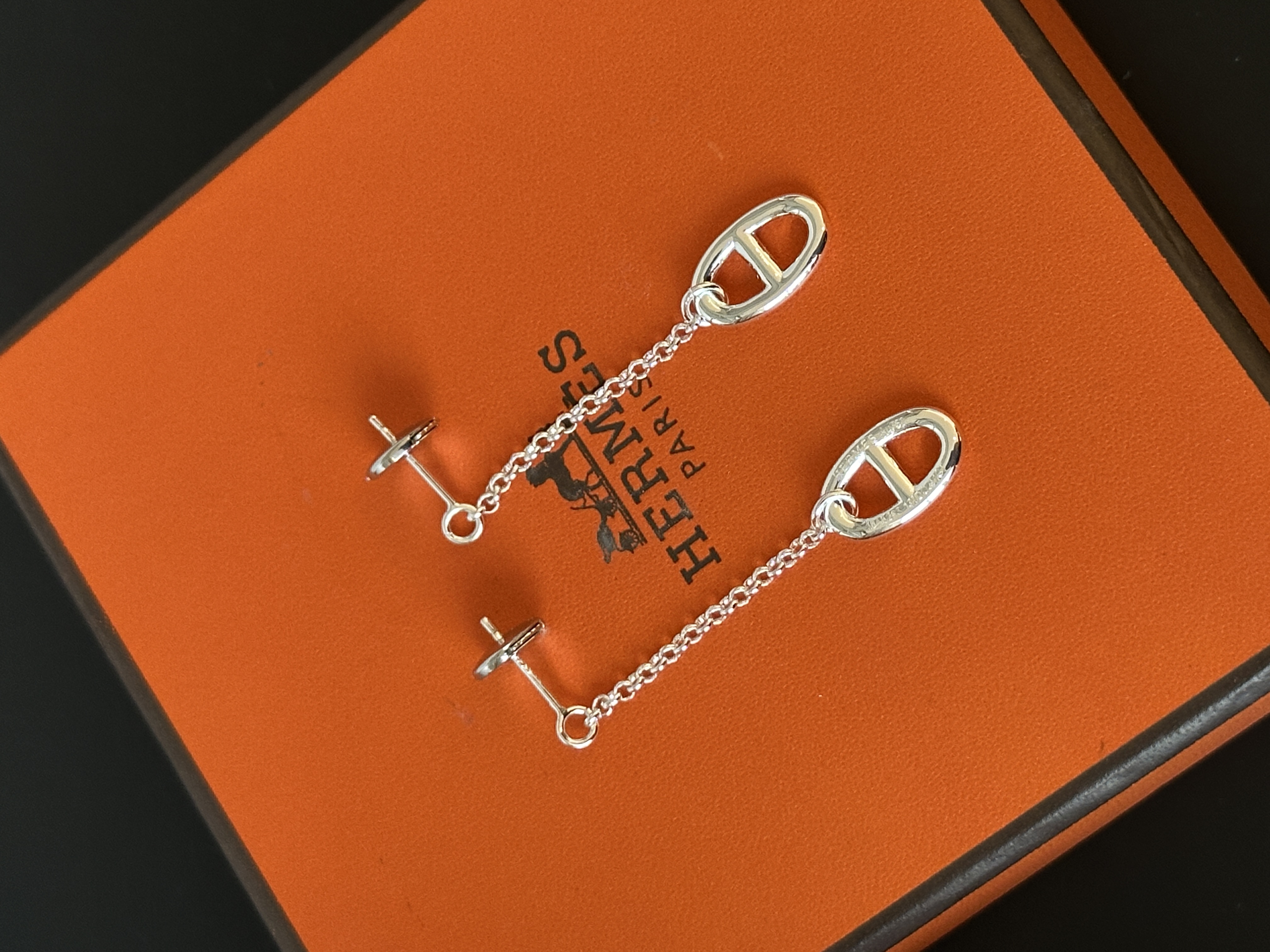 HERMES Chaine d'Ancre Chain Drop Earrings